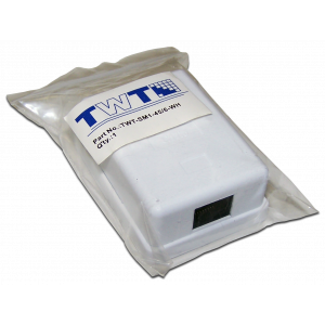 Wall mounting outlet with one RJ-45 category 6 UTP socket, white